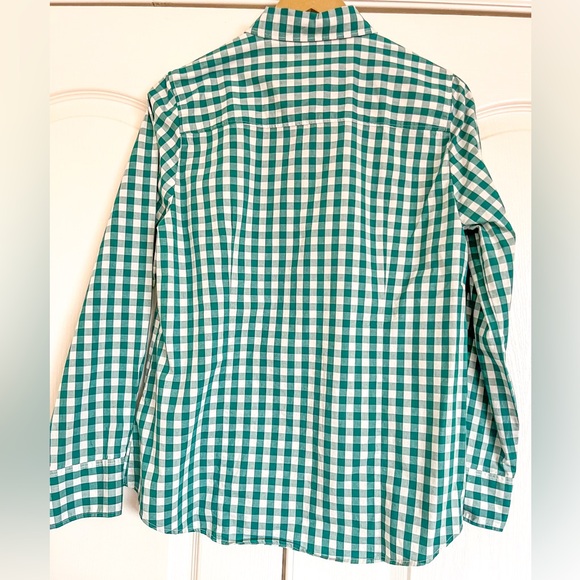 J. Crew Factory Gingham Cotton Poplin Shirt in Medium Size - Picture 4 of 6